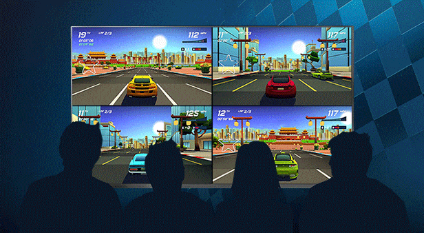Horizon Chase Turbo splitscreen gameplay
